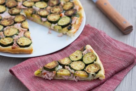 Upside-Down Zucchini and Tuna Tart