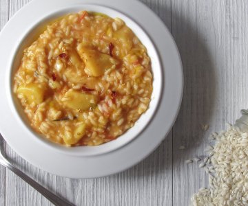 Rice with Potatoes and Scamorza