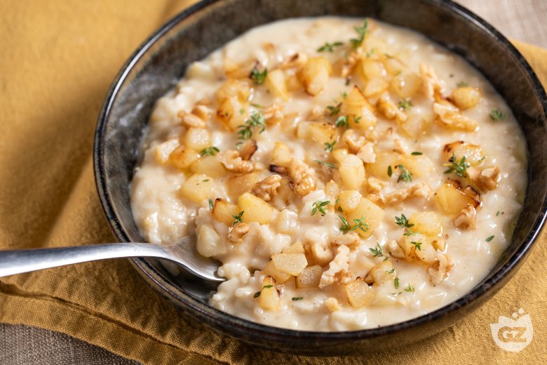 Risotto with Taleggio, Pears, and Walnuts
