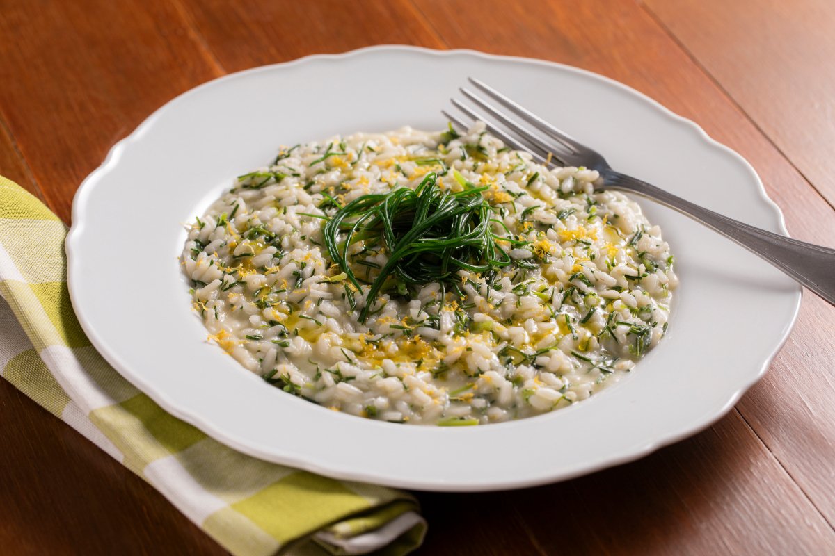 Risotto agretti and lemon