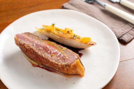 Roasted Duck Breast with Port and Orange Reduction