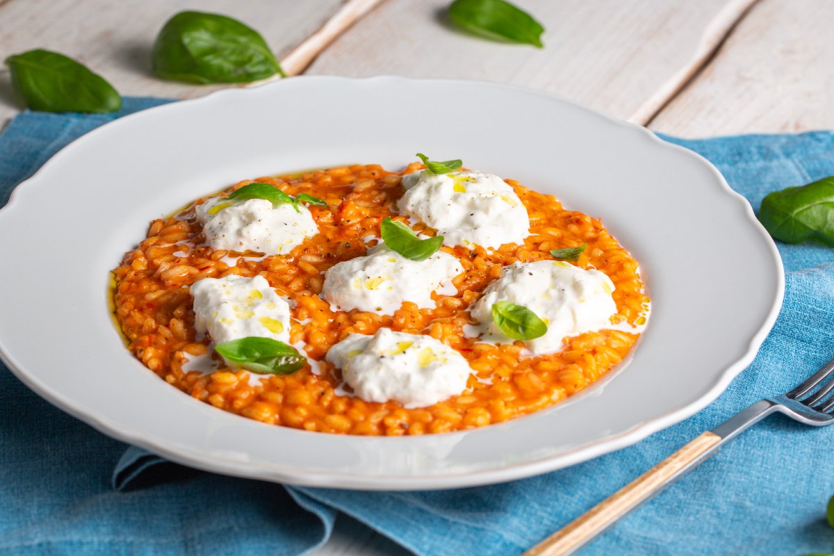 Cherry Tomato and Burrata Risotto
