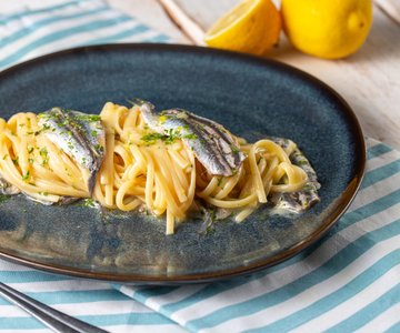 Linguine with Marinated Anchovies and Pecorino