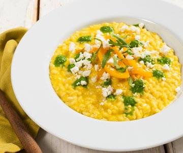 Risotto with Peppers and Arugula