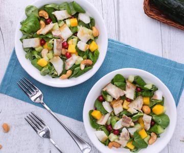 Smoked Sea Bass Salad with Mango and Nuts