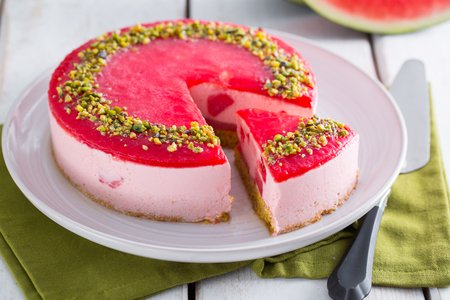 Modern Watermelon and Pistachio Cake