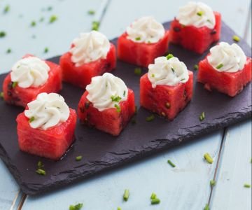 Watermelon and Goat Cheese Finger Food