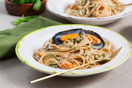 Spaghetti alla Nerano with Mussels
