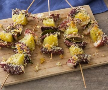 Octopus and Potato Skewers