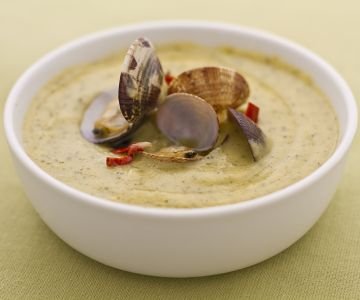 Clams on Zucchini Velouté