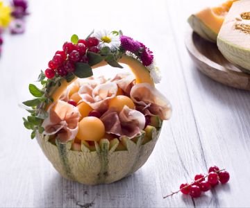 Ham and Melon Baskets