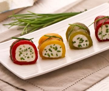 Bell Pepper Rolls with Goat Cheese Heart