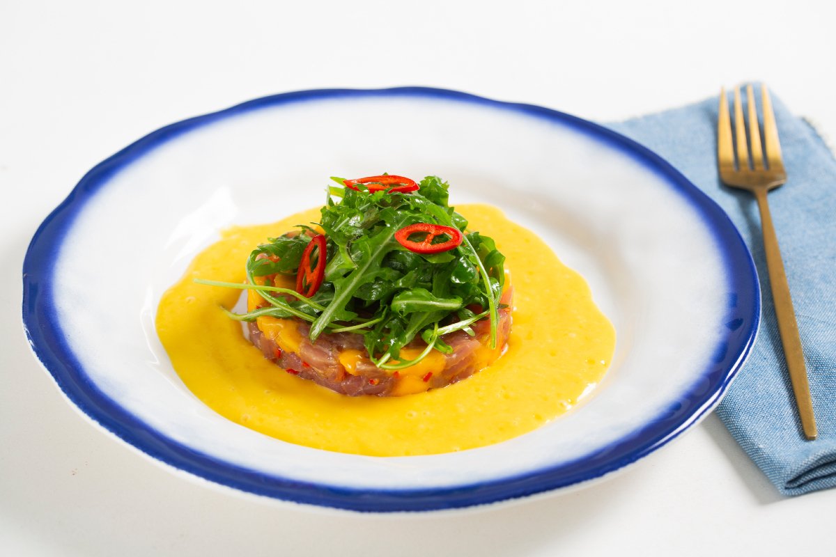 Marinated Tuna Tartare with Mango and Arugula