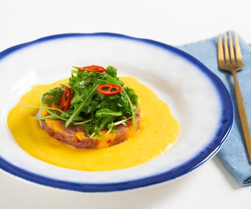 Marinated Tuna Tartare with Mango and Arugula
