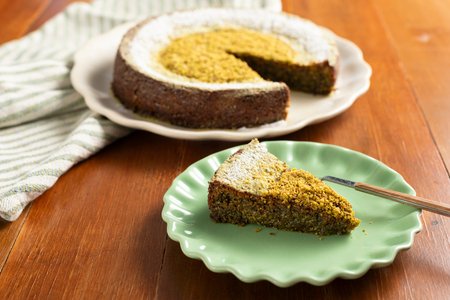 Pistachio Caprese Cake