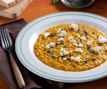 Creamy pumpkin and quartirolo risotto