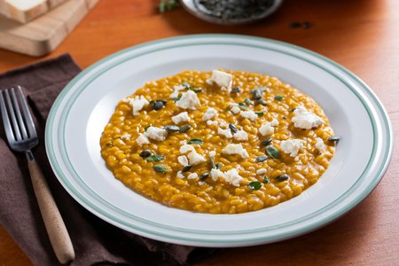 Creamy pumpkin and quartirolo risotto