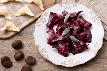 Chestnut and Sausage Ravioli