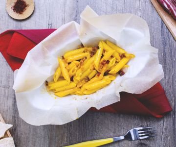Saffron Penne in Foil