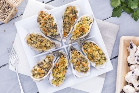 Baked Oysters with Mushrooms