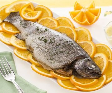 Salmon trout with orange