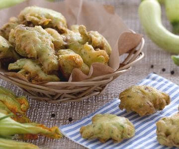 Fritters of Trombetta Zucchini and Its Flowers