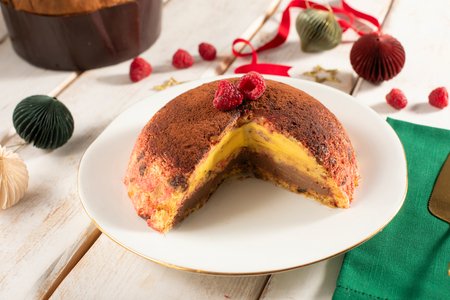 Panettone Zuccotto with Two Creams