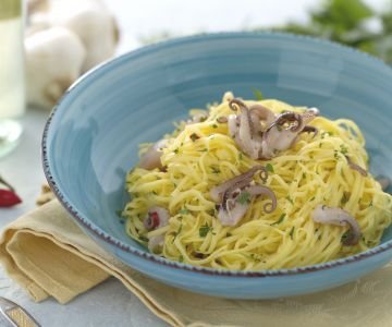 Tagliolini with baby octopus