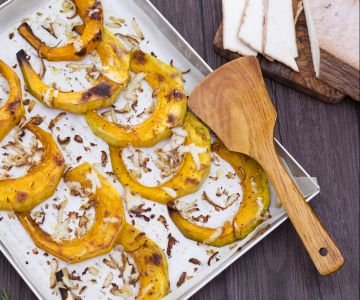Baked Pumpkin with Smoked Ricotta Shavings