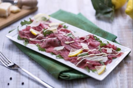 Beef carpaccio with arugula and parmesan