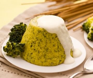 Broccoli Flans with Goat Cheese Sauce