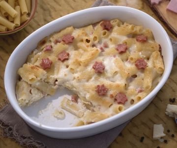 Gratin Rigatoni with Mortadella Stars