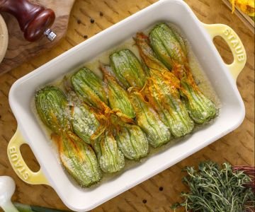 Stuffed Zucchini Flowers with Speck and Mozzarella