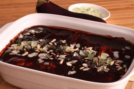 Eggplants with chocolate