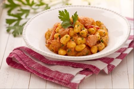 Gnocchetti with crab meat and shrimp