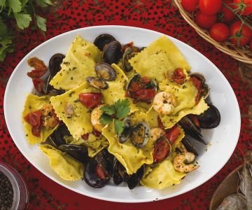 Ravioli with sole and sea bream