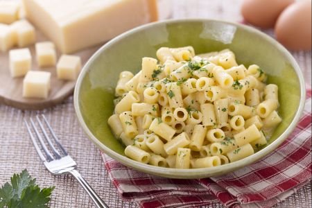 Pasta cheese and eggs