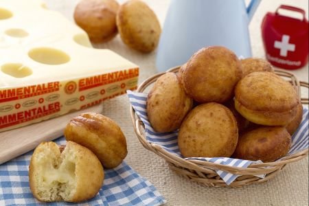 Savory doughnuts with potatoes and Emmentaler