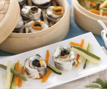 Steamed Sea Bass with Vegetables