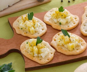Flatbreads with Asiago Potato Salad
