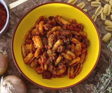 Sardinian gnocchi with sausage ragù