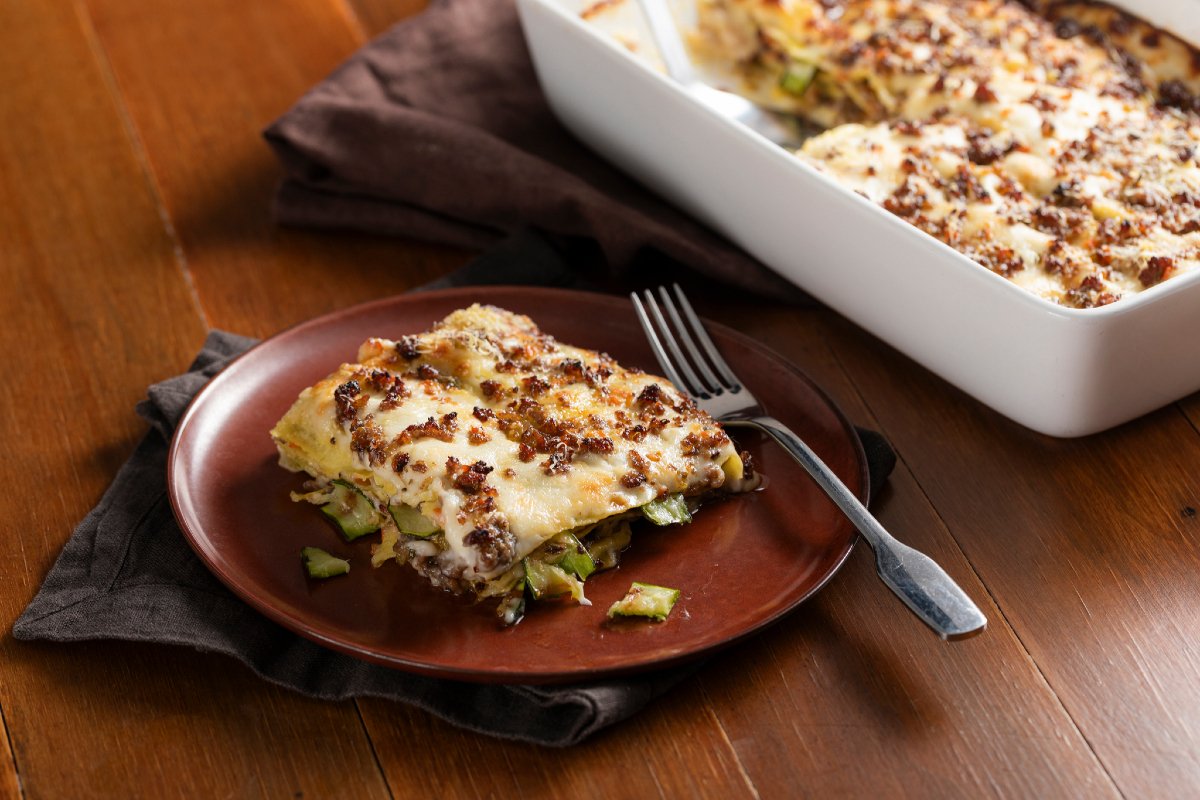 White ragù and zucchini lasagna