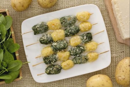 Baked Gnocchi Skewers