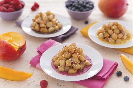 Struffoli with milk creams