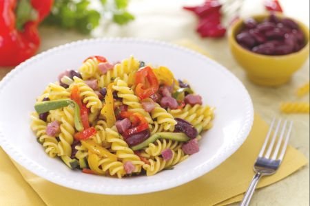 Rustic Pasta Salad with Smoked Bacon Cubes