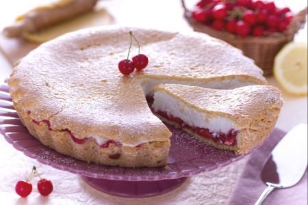 Ricotta and sour cherry tart