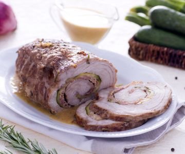 Roulade with Prosciutto, Fontina and Grilled Zucchini