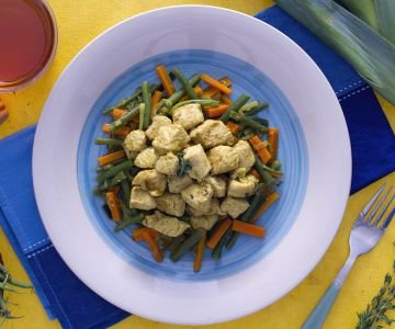 Turkey curry with crispy vegetables