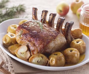 Glazed Pork Rack with Apples