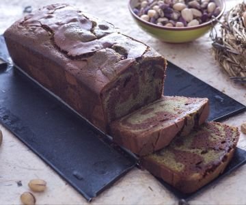 Pistachio Marble Chocolate Loaf Cake
